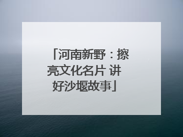 河南新野：擦亮文化名片 讲好沙堰故事