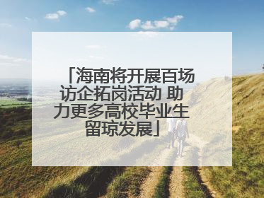 海南将开展百场访企拓岗活动 助力更多高校毕业生留琼发展
