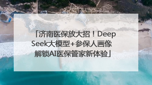 济南医保放大招！DeepSeek大模型+参保人画像 解锁AI医保管家新体验