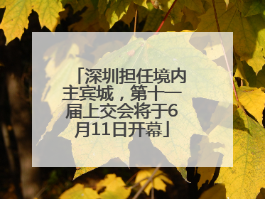 深圳担任境内主宾城，第十一届上交会将于6月11日开幕