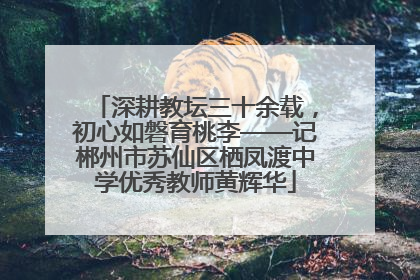 深耕教坛三十余载，初心如磐育桃李——记郴州市苏仙区栖凤渡中学优秀教师黄辉华