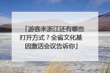 游客来浙江还有哪些打开方式？全省文化基因激活会议告诉你