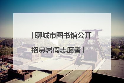 聊城市图书馆公开招募暑假志愿者