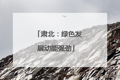 肃北：绿色发展动能强劲