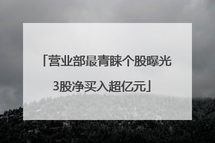 营业部最青睐个股曝光 3股净买入超亿元