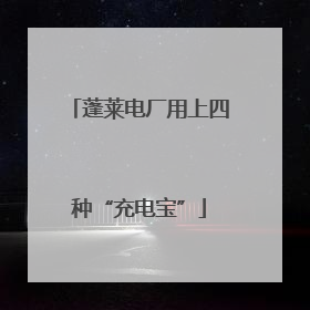蓬莱电厂用上四种“充电宝”