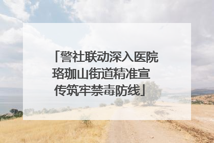 警社联动深入医院 珞珈山街道精准宣传筑牢禁毒防线