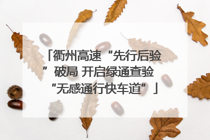衢州高速“先行后验”破局 开启绿通查验“无感通行快车道”