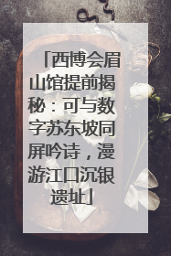 西博会眉山馆提前揭秘：可与数字苏东坡同屏吟诗，漫游江口沉银遗址