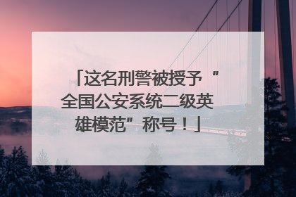 这名刑警被授予“全国公安系统二级英雄模范”称号！