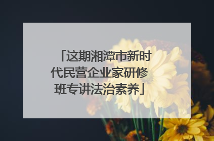 这期湘潭市新时代民营企业家研修班专讲法治素养