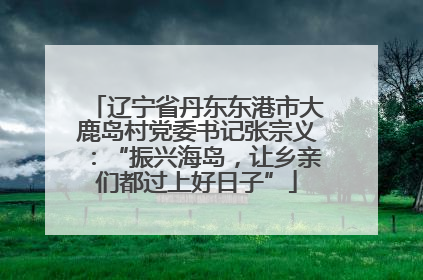 辽宁省丹东东港市大鹿岛村党委书记张宗义：“振兴海岛，让乡亲们都过上好日子”