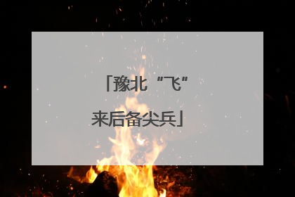 豫北“飞”来后备尖兵