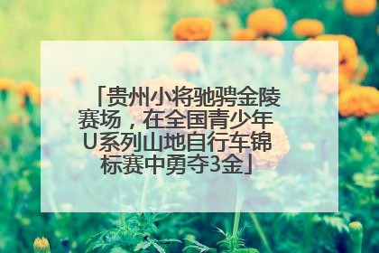 贵州小将驰骋金陵赛场，在全国青少年U系列山地自行车锦标赛中勇夺3金