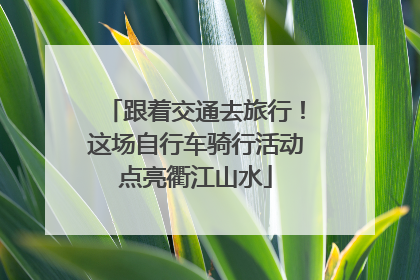 跟着交通去旅行！这场自行车骑行活动点亮衢江山水