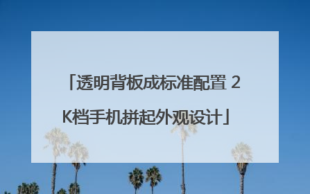 透明背板成标准配置 2K档手机拼起外观设计