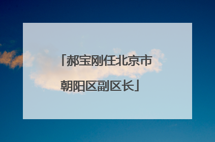 郝宝刚任北京市朝阳区副区长