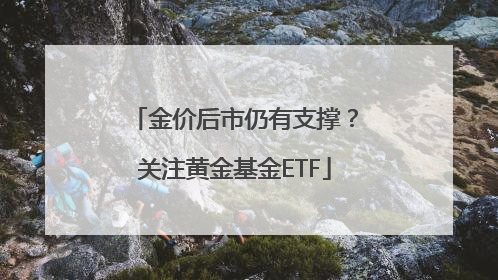 金价后市仍有支撑？关注黄金基金ETF