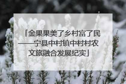 金果果美了乡村富了民——宁县中村镇中村村农文旅融合发展纪实