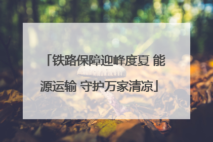 铁路保障迎峰度夏 能源运输 守护万家清凉