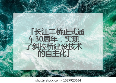 长江二桥正式通车30周年，实现了斜拉桥建设技术的自主化