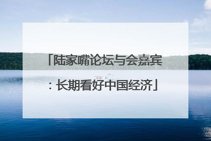 陆家嘴论坛与会嘉宾：长期看好中国经济