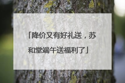 降价又有好礼送，苏和堂端午送福利了