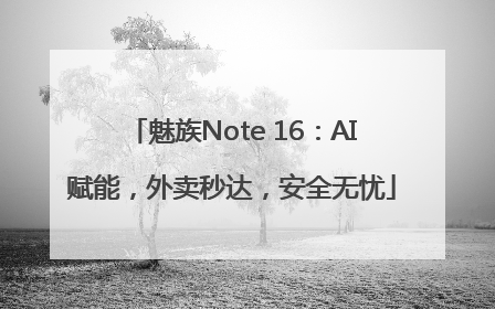 魅族Note 16：AI赋能，外卖秒达，安全无忧