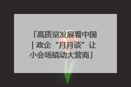 高质量发展看中国｜政企“月月谈”让小会场撬动大营商