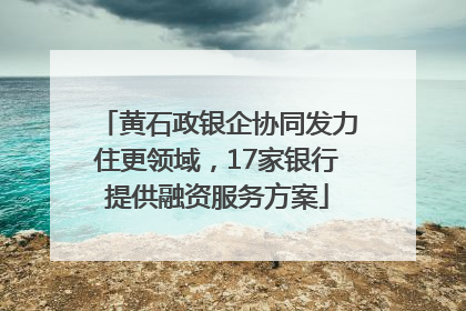 黄石政银企协同发力住更领域，17家银行提供融资服务方案