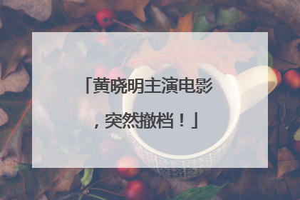黄晓明主演电影，突然撤档！