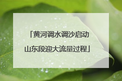 黄河调水调沙启动 山东段迎大流量过程