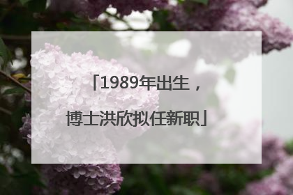 1989年出生，博士洪欣拟任新职