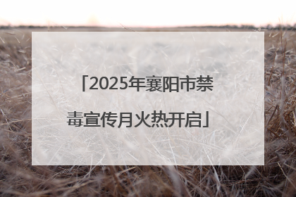 2025年襄阳市禁毒宣传月火热开启