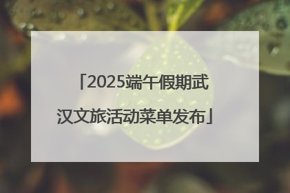 2025端午假期武汉文旅活动菜单发布