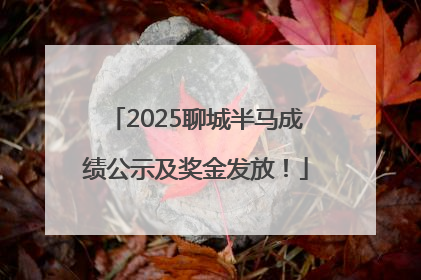 2025聊城半马成绩公示及奖金发放！