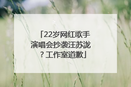 22岁网红歌手演唱会抄袭汪苏泷？工作室道歉