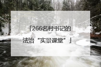 266名村书记的法治“实景课堂”