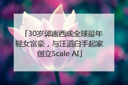 30岁郭露西成全球最年轻女富豪，与汪滔白手起家创立Scale AI
