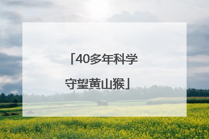 40多年科学守望黄山猴