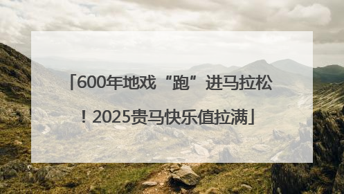 600年地戏“跑”进马拉松！2025贵马快乐值拉满