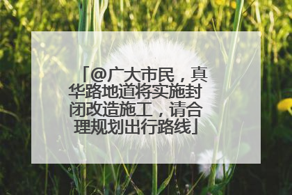 @广大市民，真华路地道将实施封闭改造施工，请合理规划出行路线