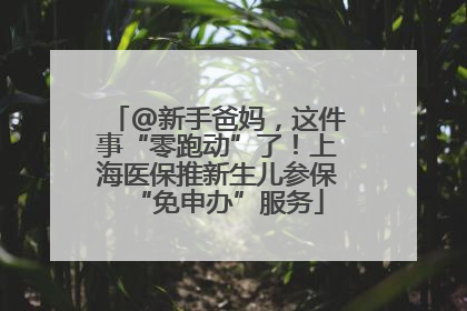 @新手爸妈，这件事“零跑动”了！上海医保推新生儿参保“免申办”服务